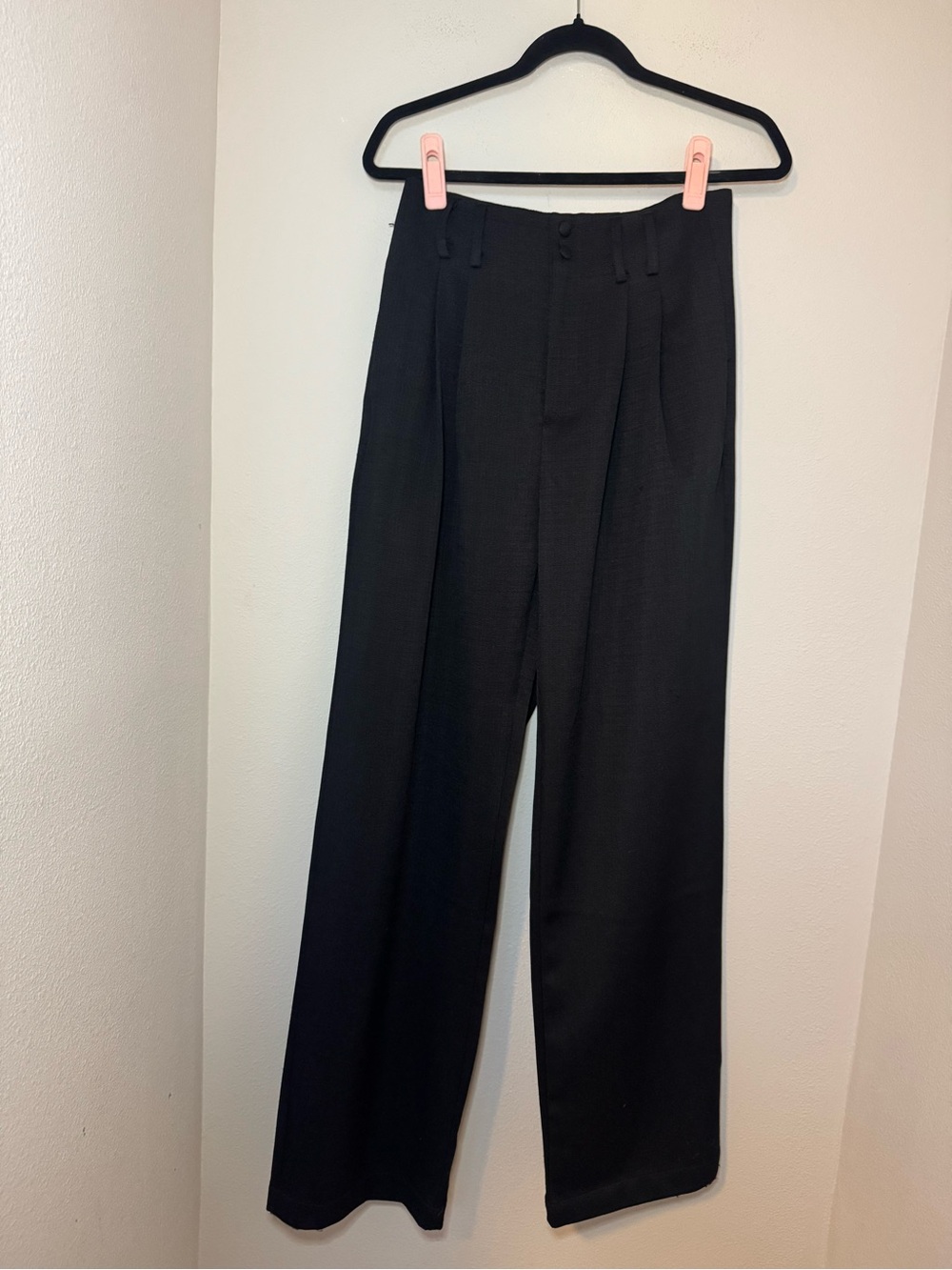 Commense Black Wide-Leg Trousers